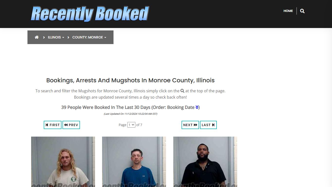 Bookings, Arrests and Mugshots in Monroe County, Illinois - Recently Booked