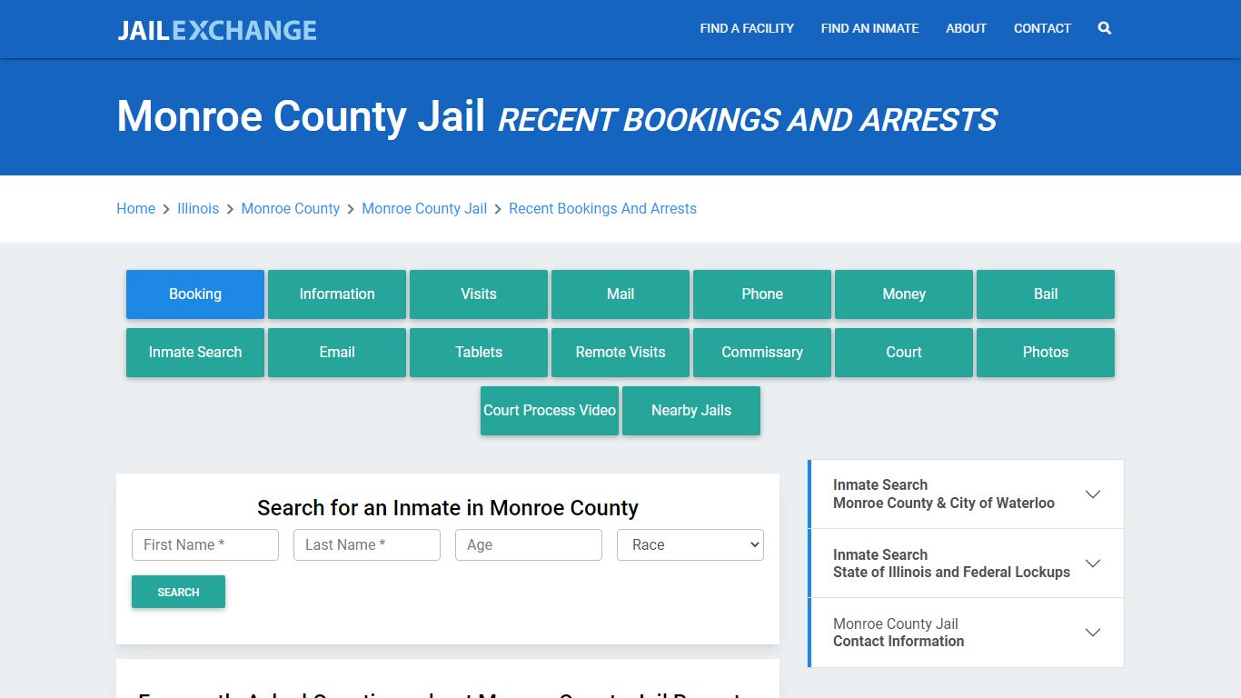 Monroe County Jail IL Recent Arrests and Bookings - Jail Exchange